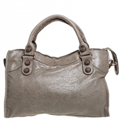 Pre Owned Balenciaga Papyrus Leather RGGH City Bag