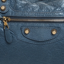 Pre Owned Balenciaga Blue Leather GH City Bag
