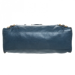 Pre Owned Balenciaga Blue Leather GH City Bag