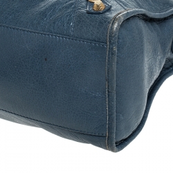 Pre Owned Balenciaga Blue Leather GH City Bag