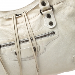 Pre Owned Balenciaga White Leather Classic City Tote