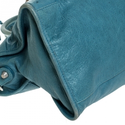 Pre Owned Balenciaga Turquoise Leather RSH City Bag