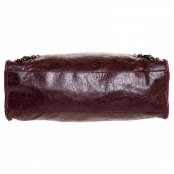 Pre Owned Balenciaga Maroon Leather Classic City Tote