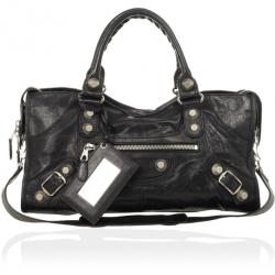 مملوكة مسبقًا Balenciaga Black Leather Giant 12 City Bag