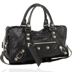 مملوكة مسبقًا Balenciaga Black Leather Giant 12 City Bag