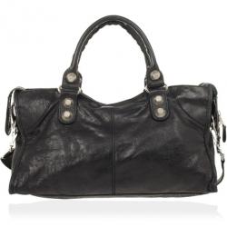 مملوكة مسبقًا Balenciaga Black Leather Giant 12 City Bag