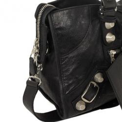 مملوكة مسبقًا Balenciaga Black Leather Giant 12 City Bag