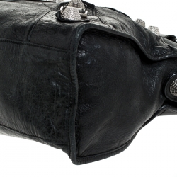 Pre Owned Balenciaga Black Leather GH City Tote