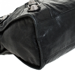 Pre Owned Balenciaga Black Leather GH City Tote