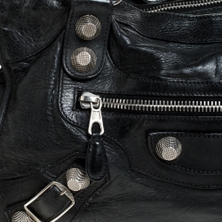 Pre Owned Balenciaga Black Leather GH City Tote