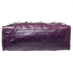 Pre Owned Balenciaga Grape Leather GH City Tote