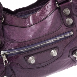 Pre Owned Balenciaga Grape Leather GH City Tote