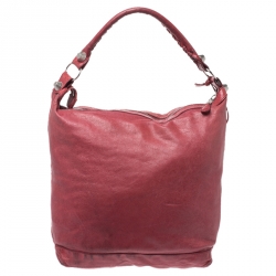 Balenciaga Red Leather Motocross GSH Day Bag