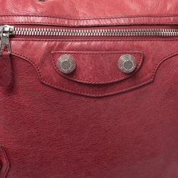 Balenciaga Red Leather Motocross GSH Day Bag