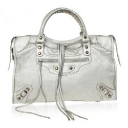 Balenciaga Silver Metallic city bag Luxury Bags  Wallets on Carousell