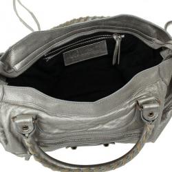 Pre Owned Balenciaga Metallic Classic Silver City Bag