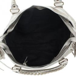 Pre Owned Balenciaga Metallic Classic Silver City Bag