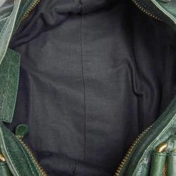 Pre Owned Balenciaga Emerald Lambskin Leather Giant 21 Gold Motorcycle City Bag