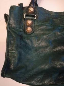 Pre Owned Balenciaga Emerald Lambskin Leather Giant 21 Gold Motorcycle City Bag