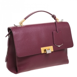مملوكة مسبقًا Balenciaga Burgundy Leather Le Dix Top Handle Bag