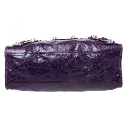 Pre Owned Balenciaga Violet Leather SH City Bag