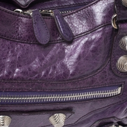 Pre Owned Balenciaga Violet Leather SH City Bag