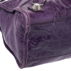 Pre Owned Balenciaga Violet Leather SH City Bag