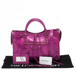 Balenciaga Magenta Python SH City Bag