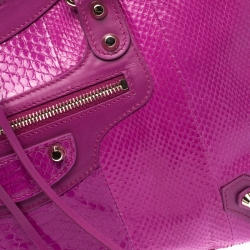 Balenciaga Magenta Python SH City Bag