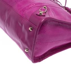 Balenciaga Magenta Python SH City Bag