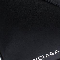Balenciaga Black Leather Printed Triangle Pouch