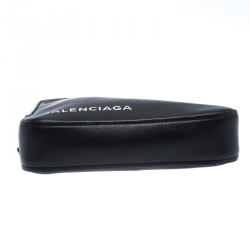 Balenciaga Black Leather Printed Triangle Pouch