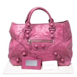 مملوكة مسبقًا Balenciaga Grenadine Leather Brogues Covered GH Sunday Tote