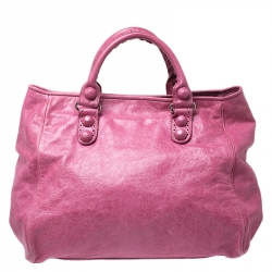 مملوكة مسبقًا Balenciaga Grenadine Leather Brogues Covered GH Sunday Tote