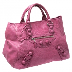 مملوكة مسبقًا Balenciaga Grenadine Leather Brogues Covered GH Sunday Tote