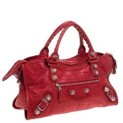 مملوكة مسبقًا Balenciaga Red Leather SH Part Time Tote