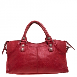 مملوكة مسبقًا Balenciaga Red Leather SH Part Time Tote