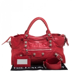 مملوكة مسبقًا Balenciaga Red Leather SH Part Time Tote