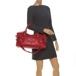 مملوكة مسبقًا Balenciaga Red Leather SH Part Time Tote