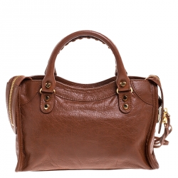 Pre Owned Balenciaga Rouille Rust Leather GH Hardware Mini City Bag 