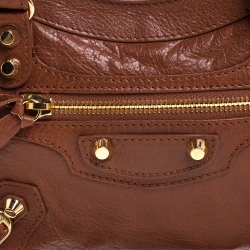 Pre Owned Balenciaga Rouille Rust Leather GH Hardware Mini City Bag 