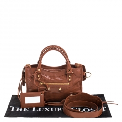 Pre Owned Balenciaga Rouille Rust Leather GH Hardware Mini City Bag 