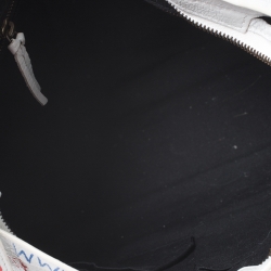 Pre Owned Balenciaga White Graffiti Leather Small City Tote 