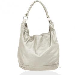 Pre Owned Balenciaga Metallic Leather Classic Silver Day Bag