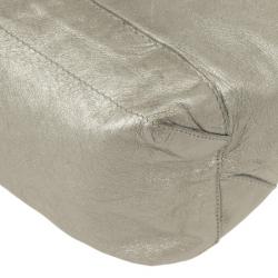 Pre Owned Balenciaga Metallic Leather Classic Silver Day Bag