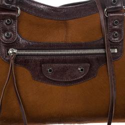 Pre Owned Balenciaga Pony Hair City Bag