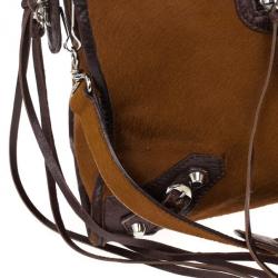 Pre Owned Balenciaga Pony Hair City Bag