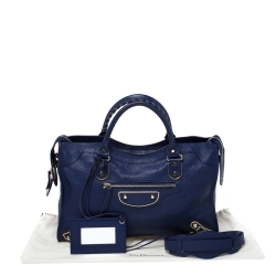 Pre Owned Balenciaga Bleu Lavande Classic Metallic Edge City Bag