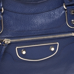 Pre Owned Balenciaga Bleu Lavande Classic Metallic Edge City Bag