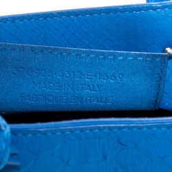 مملوكة مسبقًا Balenciaga Blue Python Papier A6 Side Zip Tote
